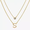 Sparkle Allure Initial Womens 16 Inch Strand Necklace In Gold