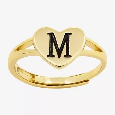 Sparkle Allure Initial Womens 2mm 14k Gold Over Brass Heart Band