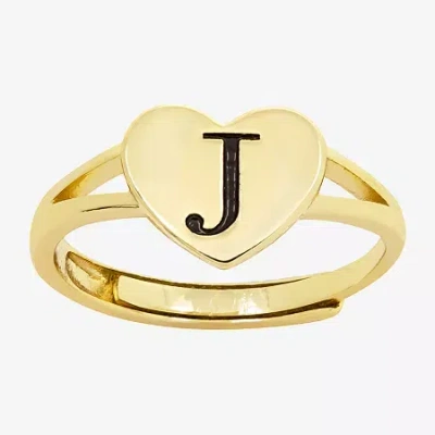 Sparkle Allure Initial Womens 2mm 14k Gold Over Brass Heart Band