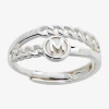 Sparkle Allure Initial Womens 3mm White Mother Of Pearl 14k Gold Over Brass Round Band In Metallic