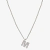 Sparkle Allure Initial Womens Cubic Zirconia Pure Silver Over Brass 16 Inch Pendant Necklace