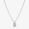 Sparkle Allure Initial Womens Cubic Zirconia Pure Silver Over Brass 16 Inch Pendant Necklace In Silver