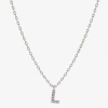 Sparkle Allure Initial Womens Cubic Zirconia Pure Silver Over Brass 16 Inch Pendant Necklace