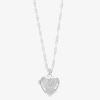 Sparkle Allure Initial Womens Cubic Zirconia Pure Silver Over Brass 18 Inch Locket Necklace In Metallic