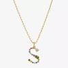 Sparkle Allure Initial Womens Multi Color Cubic Zirconia 14k Gold Over Brass 16 Inch Pendant Necklace In Sand