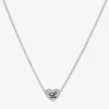 Sparkle Allure Initial Womens Pure Silver Over Brass Heart 16 Inch Pendant Necklace In Metallic