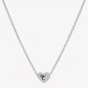 Sparkle Allure Initial Womens Pure Silver Over Brass Heart 16 Inch Pendant Necklace In Silver