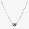 Sparkle Allure Initial Womens Pure Silver Over Brass Heart 16 Inch Pendant Necklace In Silver