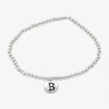 Sparkle Allure Initial Womens Round Beaded Bracelet In Metallic
