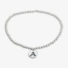 Sparkle Allure Initial Womens Round Beaded Bracelet