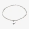 Sparkle Allure Initial Womens Round Beaded Bracelet