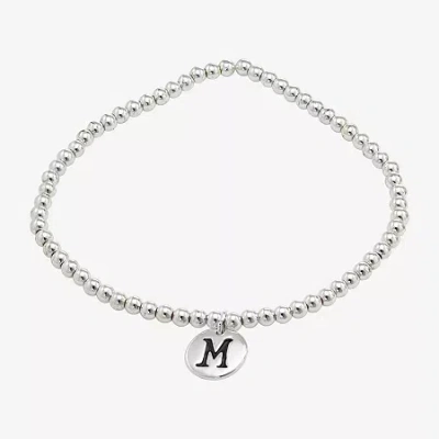 Sparkle Allure Initial Womens Round Beaded Bracelet