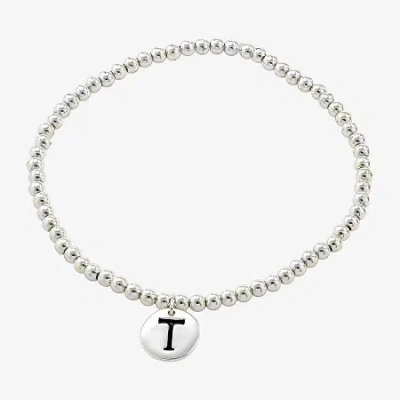 Sparkle Allure Initial Womens Round Beaded Bracelet