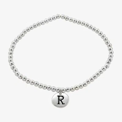 Sparkle Allure Initial Womens Round Beaded Bracelet In Red