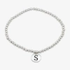 Sparkle Allure Initial Womens Round Beaded Bracelet In Sand