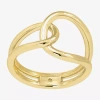 Sparkle Allure Interlocked Loops Bypass Wrap Womens 14k Gold Over Brass Bypass Cocktail Ring In Gold