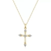 Sparkle Allure Internet Catalog Womens Natural White Diamond Accent 18k Gold Over Brass Cross 18 Inch Pendant Neckl In Gold
