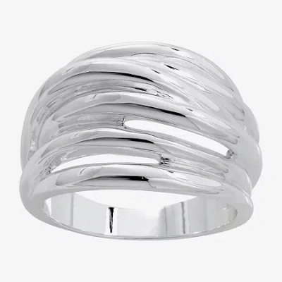 Sparkle Allure Intertwined Womens Pure Silver Over Brass Cocktail Ring In Metallic