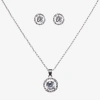 Sparkle Allure Light Up Box Womens Cubic Zirconia Pure Silver Over Brass Round 2-pc. Jewelry Set In Silver