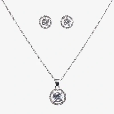 Sparkle Allure Light Up Box Womens Cubic Zirconia Pure Silver Over Brass Round 2-pc. Jewelry Set