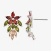 Sparkle Allure Multi Color Cubic Zirconia 21.8mm Flower Stud Earrings In Multi