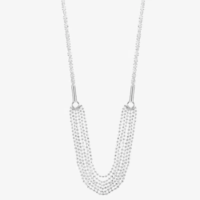 Sparkle Allure Multi Womens Pure Silver Over Brass 16 Inch Strand Necklace
