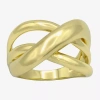 Sparkle Allure Open Wrap Womens 4mm 14k Gold Over Brass Crossover Band In Gold