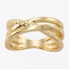Sparkle Allure Orbital Crossover Womens Mystic Fire 14k Gold Over Brass Crossover Band In Transparent