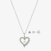 Sparkle Allure Pendant Necklace & Stud Earring Womens Cubic Zirconia Pure Silver Over Brass Heart 2-pc. Jewelry Set