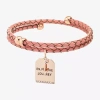 Sparkle Allure Pink Leather Coil Womens Cubic Zirconia 18k Rose Gold Over Brass Wrap Bracelet In Pink