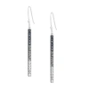 Sparkle Allure Pure Silver Over Brass Blue Crystal Rectangular Drop Earrings In Metallic