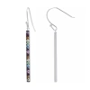 Sparkle Allure Pure Silver Over Brass Blue Crystal Rectangular Drop Earrings In Metallic