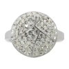Sparkle Allure Pure Silver Over Brass Crystal Cocktail Ring In Transparent