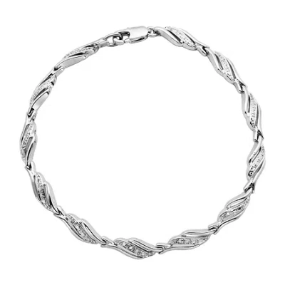Sparkle Allure Silver Reflections Diamond Accent 7 1/4 Inch Link Round Tennis Bracelet In Transparent