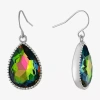 Sparkle Allure Silver Reflections Womens Blue Crystal Pure Silver Over Brass Pear Drop Earrings In Metallic