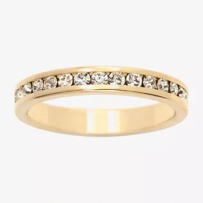 Sparkle Allure Stackable Eternity Womens 3mm Crystal 14k Gold Over Brass Eternity Band