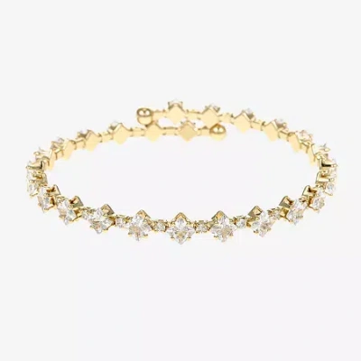Sparkle Allure Tennis Womens Cubic Zirconia 14k Gold Over Brass Wrap Bracelet
