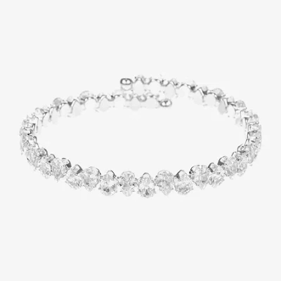 Sparkle Allure Tennis Womens Cubic Zirconia Pure Silver Over Brass Wrap Bracelet In Neutral