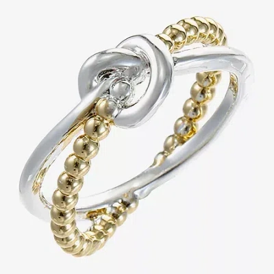 Sparkle Allure Textured Womens 2mm Pure Silver Over Brass Knot Band In Multi