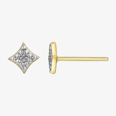Sparkle Allure White Diamond Accent 6.7mm Diamond Stud Earrings In Transparent