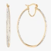 Sparkle Allure Womens 14k Gold Over Brass 50mm Hoop Earrings In Neutral