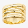 Sparkle Allure Womens 14k Gold Over Brass Band In Silver