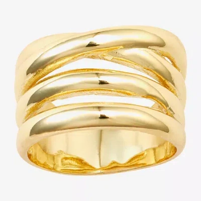 Sparkle Allure Womens 14k Gold Over Brass Band In Silver