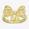 Sparkle Allure Womens 14k Gold Over Brass Bow Cocktail Ring In Transparent