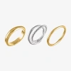 Sparkle Allure Womens 14k Gold Over Brass Pure Silver Over Brass Ring Set In Transparent