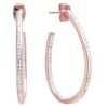 Sparkle Allure Womens 14k Rose Gold Over Brass 35mm Hoop Earrings In Transparent