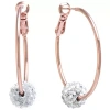 Sparkle Allure Womens 24k Rose Gold Over Brass 38mm Hoop Earrings In Gold