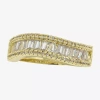 Sparkle Allure Womens 2.5mm Cubic Zirconia 14k Gold Over Brass Eternity Band In Gold