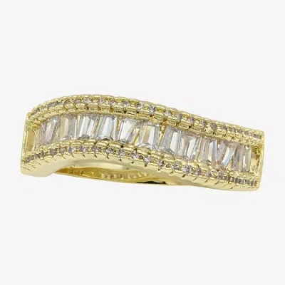Sparkle Allure Womens 2.5mm Cubic Zirconia 14k Gold Over Brass Eternity Band