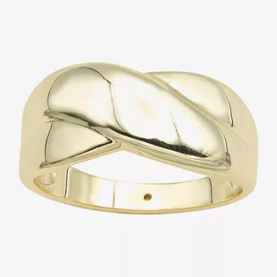 Sparkle Allure Womens 2.5mm Pure Silver Over Brass Crossover Band In Gold